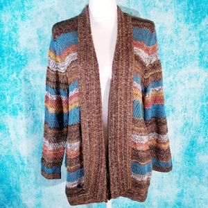 Alfred Dunner Boho Earthy Cardigan Knit Sweater